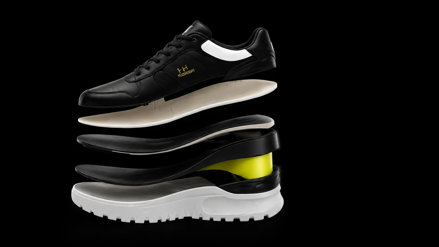 PlusHeight height increasing shoe technology