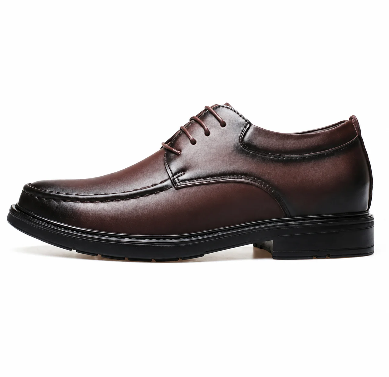 Men's 8cm height increasing lace-up dress shoes
